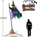 Halloween Decorations Outdoor - 12 Ft Animated Hovering Witch Animatronics