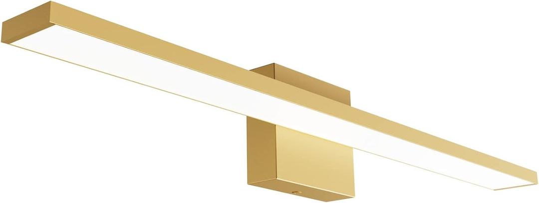 Ralbay 24inch Modern Gold Bathroom Vanity Light 20W Frosted Aluminum Modern LED Gold Bathroom Light Fixtures White Light 6000K