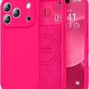Vooii Magnetic for iPhone 17 Pro Max Case, Compatible with Magsafe (Premium Liquid Silicone) (Integrated Camera Control Button) Full Body Protective Anti-Scratch Microfiber Lining 6.9 inch, Hot Pink