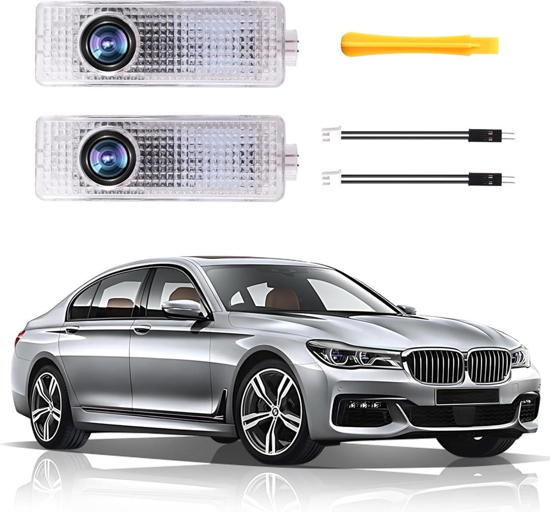 2PCS Car Door Light Projector, Customized Logo Welcome LED Lights Compatible with 1/3/4/5/6/7/X1/X2/X3/X4/X5/X6/M Series Car B Accessories