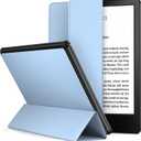 Arae Case for Kindle Paperwhite 11th Generation and Signature Edition 2021 Released, Ultra Slim Trifold PU Leather Smart Cover with Auto Sleep and Wake, Premium Protective Case,Baby Blue