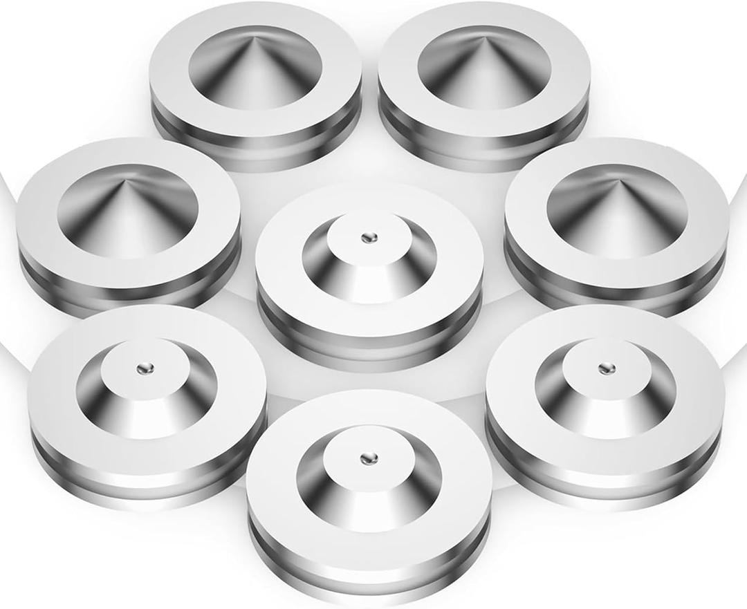 Audiocrast 4X HiFi Speaker Spikes, Isolation Stand Feet Pad, Stainless Steel Shock Absorber Vibration Dampener with Non-Slip Mats for Audio Speaker Subwoofer CD DVD Amplifier Turntable DAC (27MM x 11MM x 9MM)