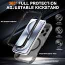 for iPhone 17 Pro Case with Magnetic Invisible Stand [Compatible with MagSafe] Military Drop Protection Shockproof Slim Translucent Skin-Touch Case Cover Black