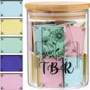 TBR Jar Gifts for Book Lovers Reading Accessories To Be Read List Jar with 100 Colorful Notes Bookish Bookworm Gift for Book lover (Style 1)