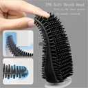 Removable Toilet Brush Set, Soft and Medium Bristles for Cleaning Hygienic Corners, Comes with Suction Cup Seamless Hooks, Grey