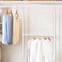 Simple Houseware Adjustable Closet Hanging Rod, White