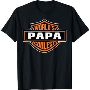 Mens World's Coolest PAPA Best Dad in The World Father's Day T-Shirt, Size: XL