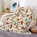Western Cowboy Throw Blanket, 50X60IN, Flannel, All Seasons, Lightweight, Vintage, Abstract Pattern, Unisex