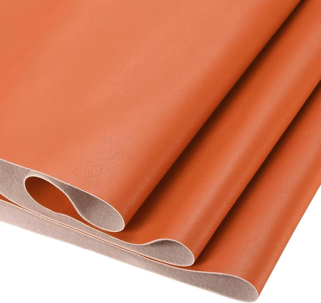 DMiotech 1 Pack 14 Inch x 53 Inch Faux Leather Sheet Furniture Cover Napa Skin Orange PU Leather Roll for Handmade DIY Craft Projects DMiotech 1 Pack 14 Inch x 53 Inch Faux Leather Sheet Furniture Cover Napa Skin Orange PU Leather Roll for Handmade DIY Craft Projects