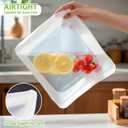 100% Silicone Gallon Storage Bags, Extra Large Reusable 1 Gallon Silicone Storage Bags Stand-Up Zip-Lock Leakproof for Bulk Food & Large Portions, Freezer Microwave Sous Vide Dishwasher Safe, 2 Pack
