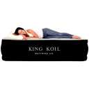 King Koil Luxury Full Size Plush Pillow Top Air Mattress with Builtin HighSpeed Pump for Home, Camping & Guests 20" Inflatable Double High Blow Up Airbed, Durable, Waterproof