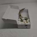White Faux Flowers for Vase - Kiku 10 Stems & Eucalyptus, Fake Flowers Stems for Pottery Vase, Realistic Artificial Flowers, Pom Pom Balls for Aesthetic Room Decor, Floral Arrangements Centerpiece