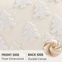 LUOYEHK Christmas Pillow Covers 18x18 Set of 2 Farmhouse Rustic White Xmas Tree Decorative Throw Pillows Winter Holiday Canvas Embroidery Cushion Covers for Couch Sofa Bed (Beige Christmas Grove)