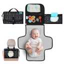 Kopi Baby Portable Diaper Changing Pad - Baby Diaper Changer Travel Bag with Wipes Pocket, Smart Design Portable Changing Mat, Infant Travel Station Kit, Gift for Newborn - Black Arrows, Classic