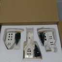 DN DECONATION Light up Christmas Decor Ceramic Village Houses, 3Pcs White Christmas Porcelain Villages with Frosted Trees, Holiday House Figurines Xmas Village Sets for Winter Table Decoration Indoor