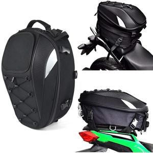 Motorcycle Tail Bag,Waterproof Seat Bag,Dual Use Backpack With Cargo Net
Expandable Helmet Bag with Rain Cover & Shoulder Strap, Multifunctional Storage Saddle Bag, Motorbike Luggage Tail Pack
