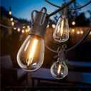 Minetom 101FT Outdoor String LED Patio Lights Waterproof,Shatterproof S14 Vintage Edison Bulbs,Commercial Grade Outside Hanging Lights Waterproof for Porch Deck Garden Backyard Balcony Cafe Bistro