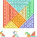 Bammax Tangram Puzzle Popper Sensory Toys, Stress and Anxiety Relief Toy for All Ages