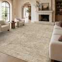 10x14 Washable Boho Area Rug, Non-Slip Living Room Carpet
