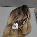 EMMOR Long Layered Wigs,Natural Central Lace Bob, Premium Heat-Resistant Synthetic Straight Wigs for Women Daily Use(Ombre Light Blonde with Brown Highlight)