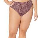 Amazon Essentials Women's High Waist Swim Bottom (Available in Plus Size) (3X, Brick Red Leopard)