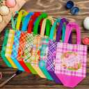18Pcs Easter Gift Bags Reusable Easter Egg Hunt Bags with Handles for kids,Non-Woven Easter Bags for Easter Baskets, Egg Hunt Game, Easter Party,8.37.95.9inch