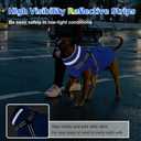 Dogcheer Dog Coat with Harness, Waterproof Warm Dog Winter Jacket with Pockets, Reflective Pet Fleece Jacket Turtleneck Snowsuit for Small Medium Large Dogs - Blue, 3XL (XXX-Large(Chest:42.9" Back:26.8" Neck:26.8"))