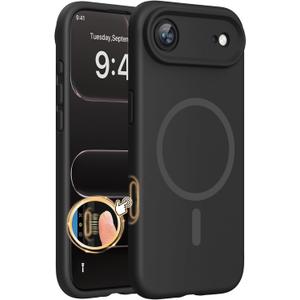 Miracase Magnetic for iPhone Air Case, Compatible with MagSafe, Integrated Silicone Camera Control Cover, 3.0mm Thicken Shockproof Drop Protection Phone Case for 17 Air,Black