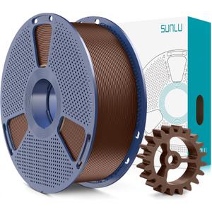 SUNLU PLA+2.0 3D Printer Filament, Upgrade PLA+ Filament 1.75mm, Tougher and Stronger, Neatly Wound Filament, Dimensional Accuracy +/-0.02mm, 1KG Spool(2.2lbs), Coffee Brown