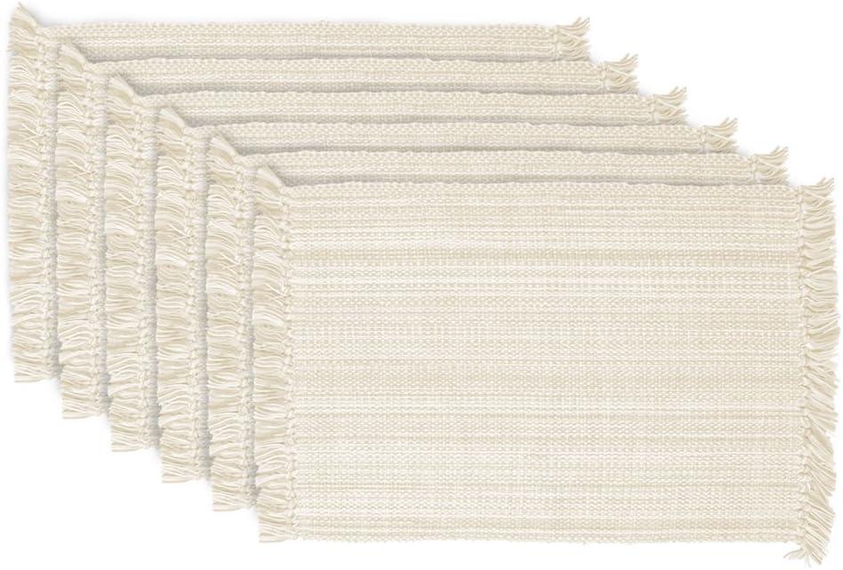 DII Variegated Tabletop Collection, Placemat Set, 13x19, Off-White, 6 Piece