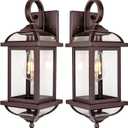 18 Large Outdoor Light Fixtures Oil Rubbed Bronze 2 Pack, Exterior Lights House Porch Lights Outside Sconces Anti-Rust Aluminum Patio Wall Lanterns Brown Wall Mount Lamps, IP65 Waterproof (Without Sensor)