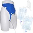 Wearable Urine Collector for Men with Adjustable Pants, Soft Silicone Urine Cup, Long Tube, 1000ml and 2000ml Urine Bags, External Catheter for Men, Elderly Men Grey