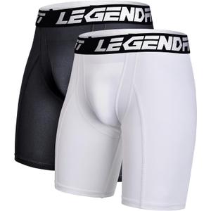 Men Baseball Football Straps Compression Underwear w/Cup Pocket(NO Cup) Protective Athletic Shorts - 2 Pack,Medium