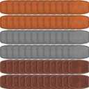 Dunzy 60 Pcs Blank Leatherette Hat Patches with Adhesive Rustic Rounded Rectangle Patch Faux Leather Patches for Hats Costumes Fabric Repair Sew Laser Supplies(Khaki, Gray, Brown,2x3inch)