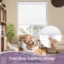 SEEYE Cordless Roller Shades for Windows, 100% Blackout Window Blinds for Privacy & UV Protection, Pull Down Room Darkening Door Blinds, Easy to Install for Home and Office (28" W x 72" H, White)