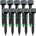 Snake & Mole & Rabbit & Skunk Repellent Solar Powered, Upgraded Ultrasonic Deterrent, IP65 Waterproof, Gopher Groundhog Chipmunk Raccoon and Vole Repellent & Deterrent for Lawn & Garden, 10 Pack