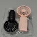 Mini Portable Fan 2 Pack, Cute Handheld Fan Battery Operated Lightweight Small Personal Fan with 3 Speeds and USB Rechargeable Eyelash Fan for Stylish Girl Kids Women Men Office Outdoor Travel Camping (Black & Pink)