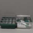 Seed Starter Tray with Grow Light, 5 Packs Plant Starter Tray Seedling Starter Kit with Humidity Domes Base Indoor Greenhouse Mini Propagator Station for Seeds Growing Starting (12 Cells per Tray)