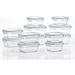 GLASSLOCK 24 Piece Oven Microwave Safe Glass Food Storage Containers Set w/Lids