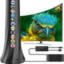 2026 TV Antenna Indoor, Antenna for Smart TV with 360 Signal Booster Reception, HD Antenna for Local Channels 2500+ Miles Range, Digital Antenna Indoor Supports 4K 8K 1080p TVs-Antennas 25FT Coax Cable (Black)