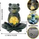 Zen Yoga Frog Garden Statue, Outdoor Decor, Solar Patio Garden Sculpture Ornament, Frog Figurine Lamp Light, Meditation Frog Gift Ideas for Women