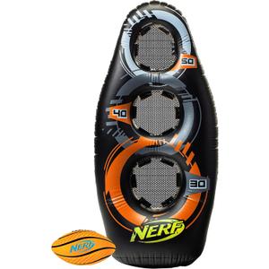 NERF Inflatable Target Set - Proshot Kids Football Blaster Game Set - 50" Standing Pop Up Target, Black/Orange/Gray (One Size)