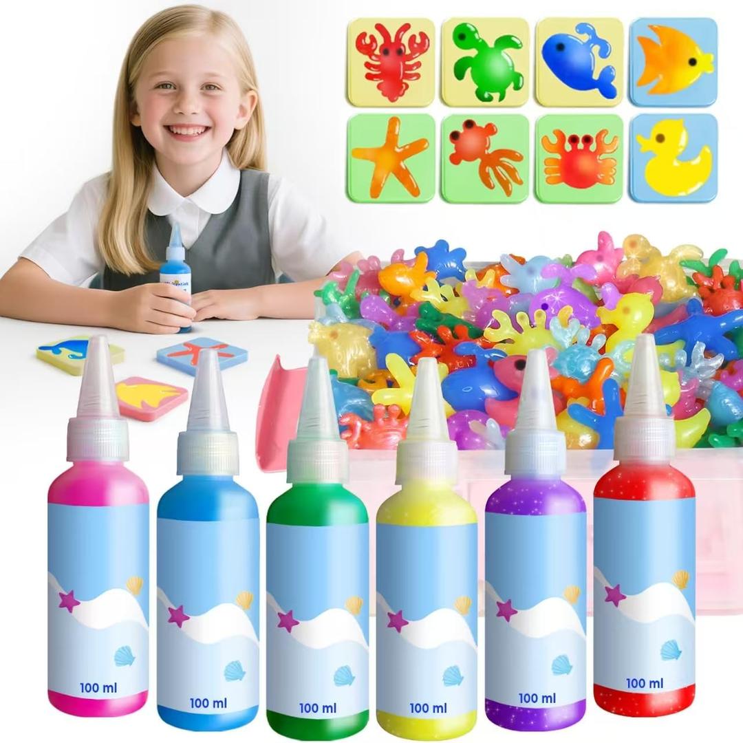 Magic Water Elf Toy Kit - Large Capacity 100ml Aqua Magic Fairy Gel Water Pets - DIY Squishy Maker - Arts and Crafts Water Toys for Kids Ages 4-8 8-12 - 6 7 8 9 10 Year Old Girls Boys Birthday Gifts (6 colors)