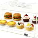 Stackable Bakery Display Case Acrylic Pastry Counter Top Display Box Organizer Storage Container for Bagels, Bread 14.96" x 6.50" x 12.01" Slanted Door with 2 stainless steel hinges