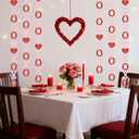 Valentine's Day Ornaments - Valentines Hanging Garland with Red & Pink Hearts, Cardstock Hanging Decor for Valentine's Party, Home, Classroom, Festival Decoration (Pink Red Heart and XOXO)