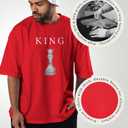 Men's Casual Graphic T-Shirt, Crew Neck, Short Sleeve, Summer Streetwear (US, Alpha, 3X-Large, Regular, Regular, Red) (Red, XXL)