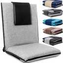 FASTMOMENT Floor Chair with Water Repellent Fabric 14-Position Adjustable Floor Chair with Back Support Portable Ground Seating for Adults Foldable Meditation Seat with Washable Cover (Light Grey), 34.25 Inches X 17.32 Inches X 2.75 Inches