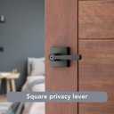 Baldwin Spyglass , Interior Privacy Door Handle Reversible Lever for Bedroom/Bathroom, Keyless Door Lock With Microban Protection, in Matte Black
