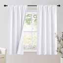 NICETOWN Bedroom 100% Blackout Curtains, 2 Panels, 42 by 63, Snow White, Window Treatment Rod Pocket Curtains/Drapes for Bedroom