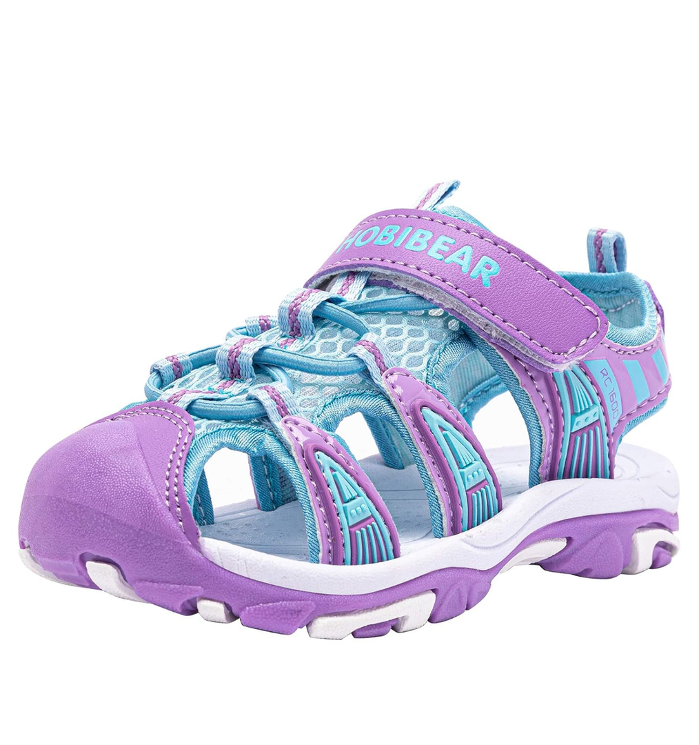 BODATU Boys' and Girls' Summer Outdoor Beach Sports Closed-Toe Sandals, 5 Y